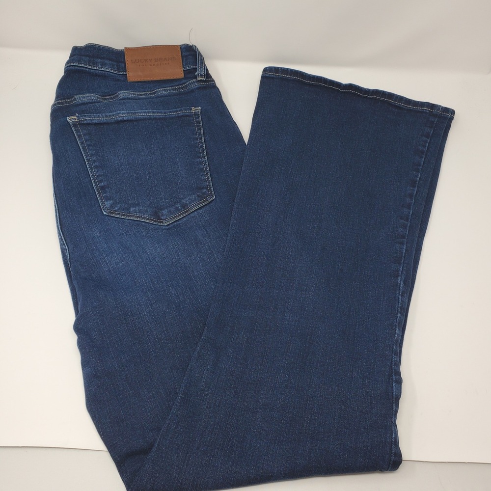 Lucky Brand Jeans Womens 14 Stevie High Rise Flare Blue Stretch Dark Wash